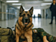 People at the airport saw a uniformed man lying on the ground with a German Shepherd beside him: everyone was shocked when they heard why the animal was barking and growling at the people around him.