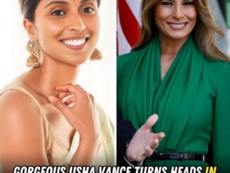 Usha Vance turns heads in daring blue dress during rare outing with Melania Trump
